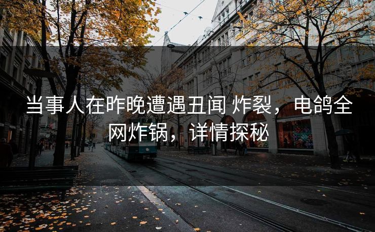 当事人在昨晚遭遇丑闻 炸裂,电鸽全网炸锅,详情探秘 当事人在昨晚遭遇丑闻 炸裂,电鸽全网炸锅,详情探秘
